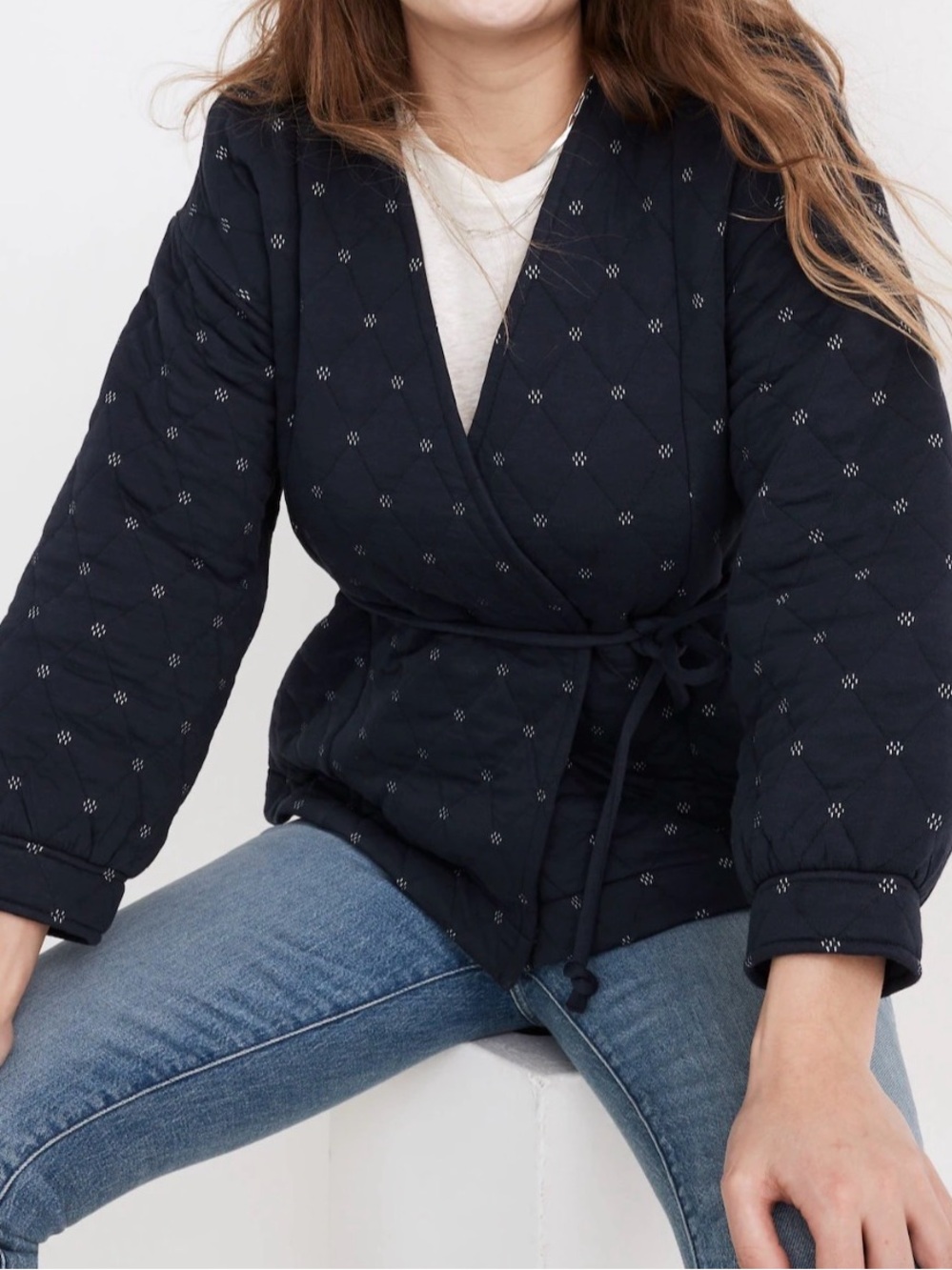 Madewell Quilted Wrap Jacket in Indigo